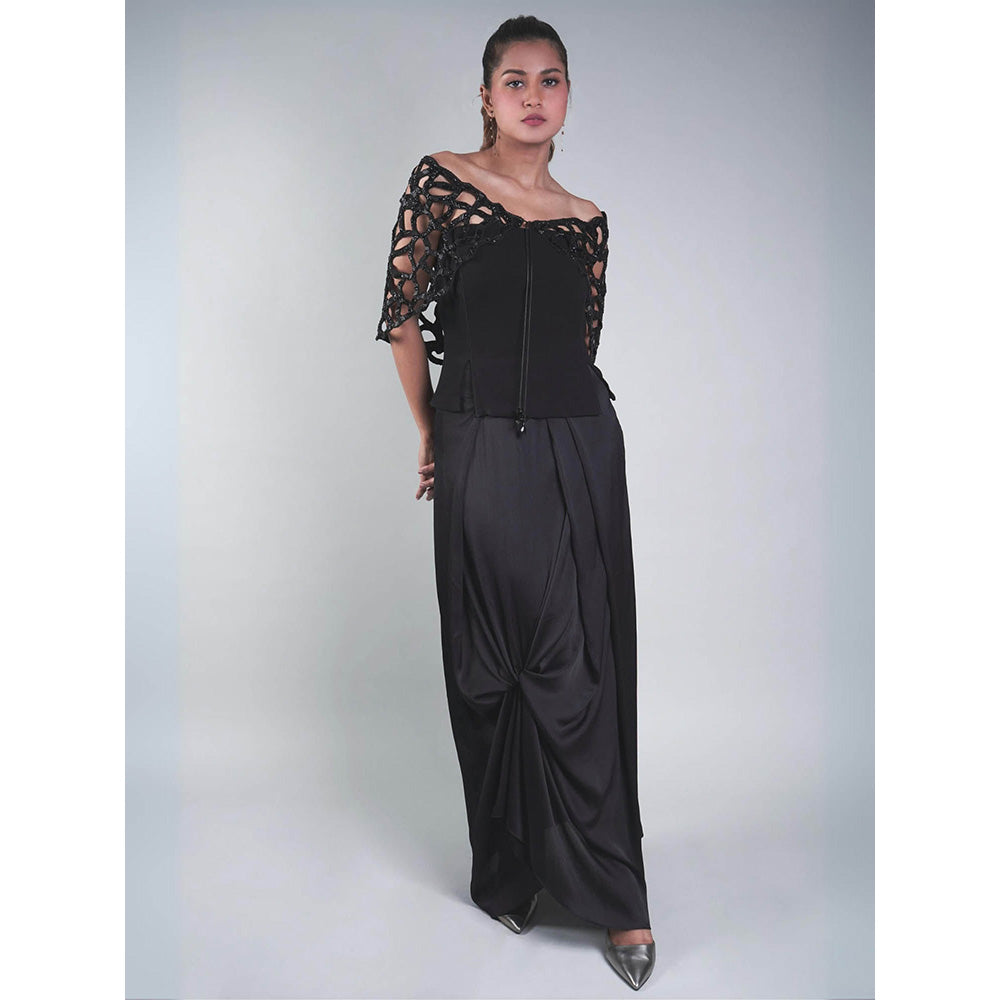 Rukinder Kumar Black Knotted Skirt