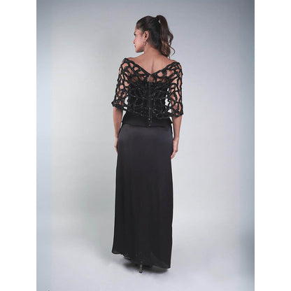 Rukinder Kumar Black Knotted Skirt