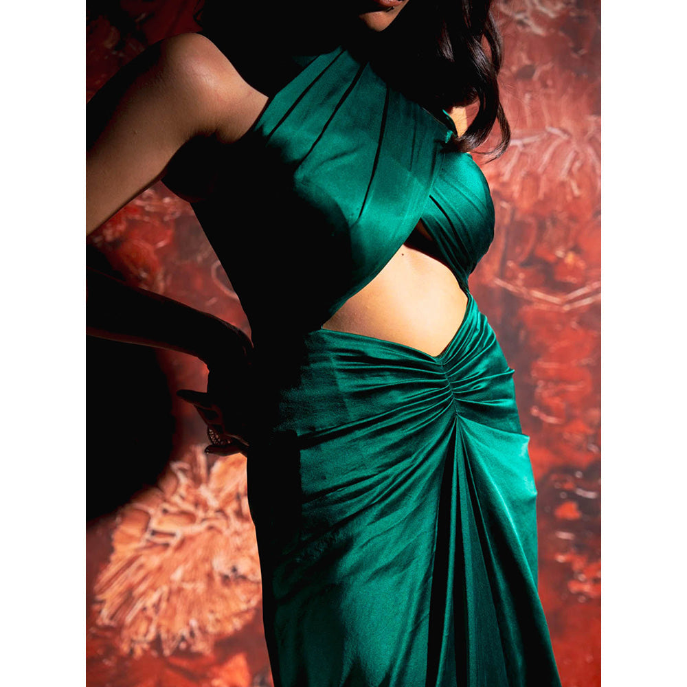Rukinder Kumar Green Emerald Whisper Gown