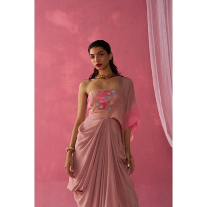 Rukinder Kumar Blushing Petals Skirt Set