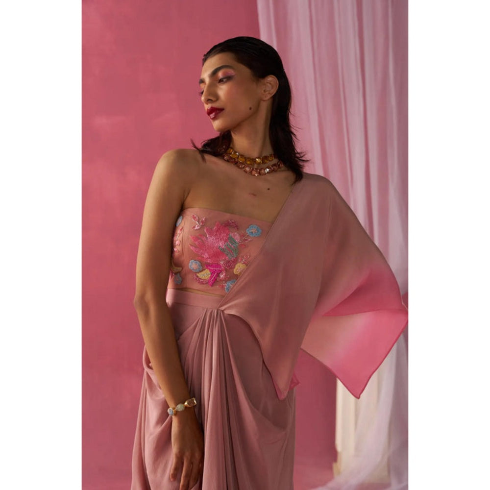Rukinder Kumar Blushing Petals Skirt Set