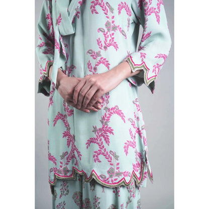 Rukinder Kumar Floral Yard Print Tunic with Sharara
