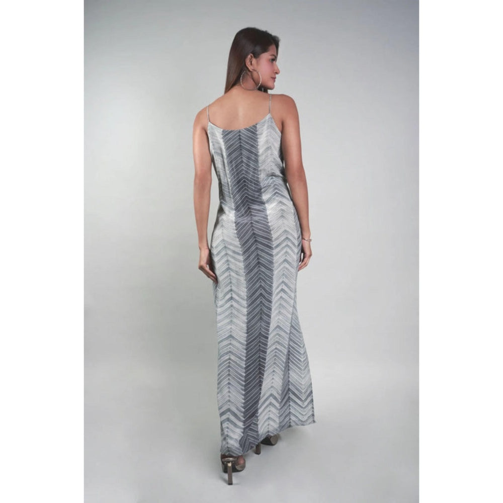 Rukinder Kumar Black Shibori Cape and Knotted Maxi Dress