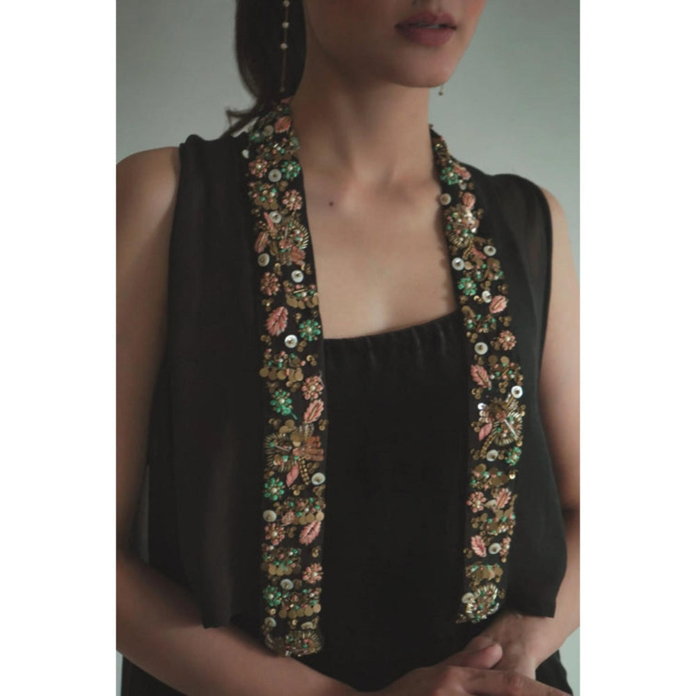 Rukinder Kumar Metal Cape with Maxi Dress