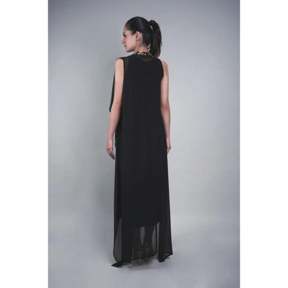 Rukinder Kumar Metal Cape with Maxi Dress