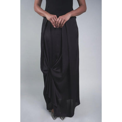 Rukinder Kumar Black Knotted Skirt