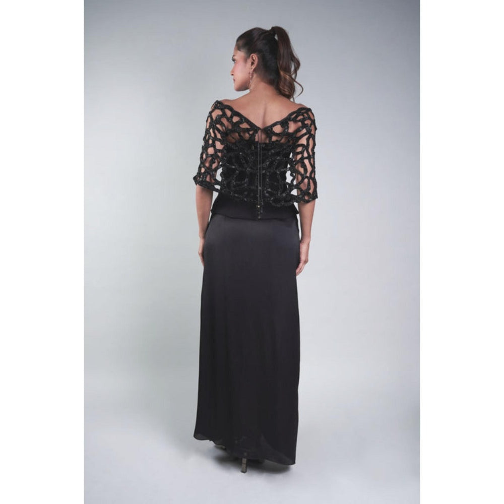 Rukinder Kumar Black Knotted Skirt