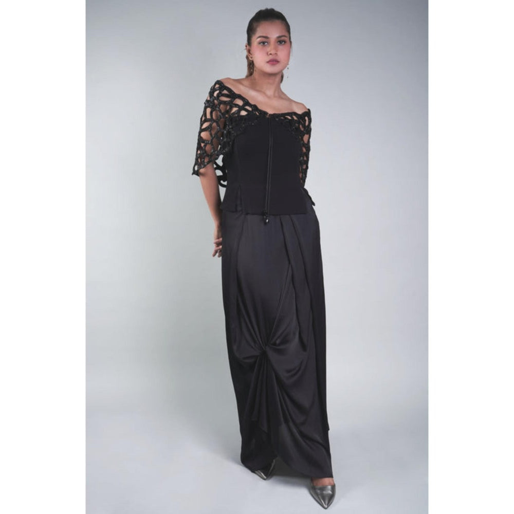 Rukinder Kumar Black Knotted Skirt
