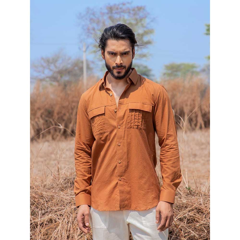 Runit Gupta Men Ochre Safari Shirt