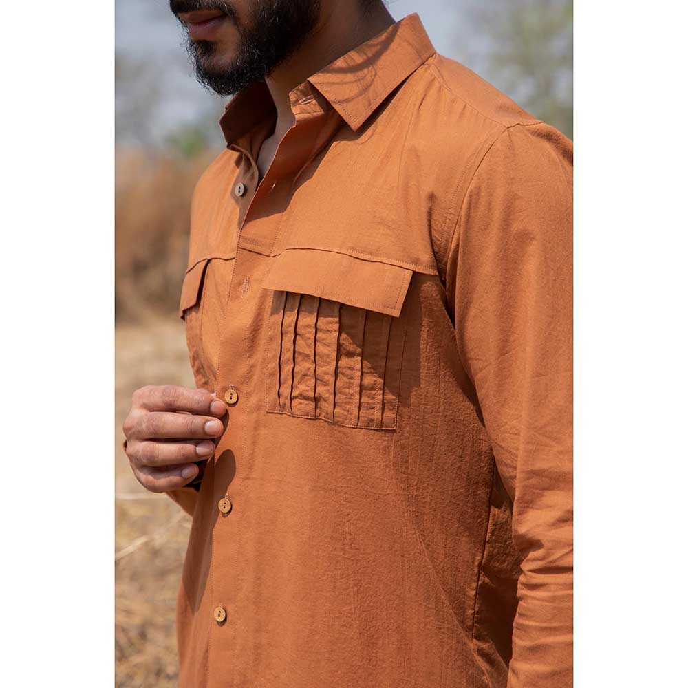 Runit Gupta Men Ochre Safari Shirt