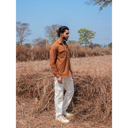 Runit Gupta Men Ochre Safari Shirt