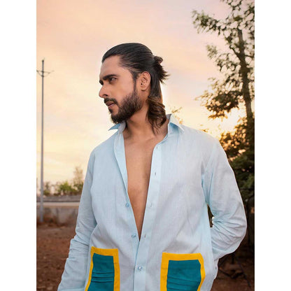 Runit Gupta Men Cool Blue Shirt