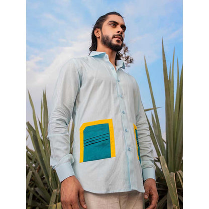 Runit Gupta Men Cool Blue Shirt