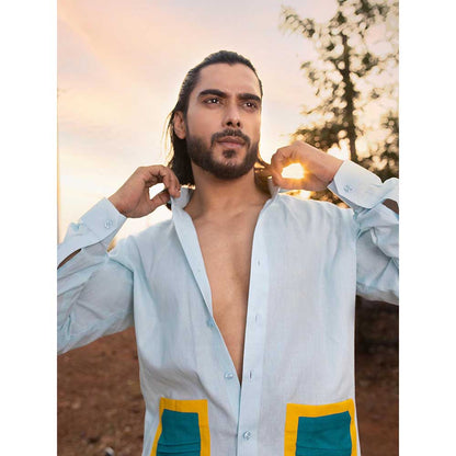 Runit Gupta Men Cool Blue Shirt