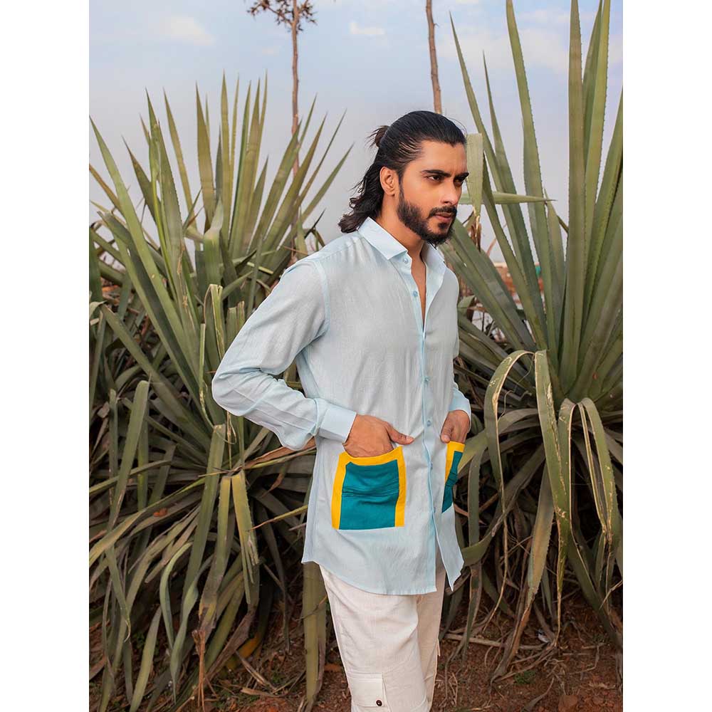 Runit Gupta Men Cool Blue Shirt