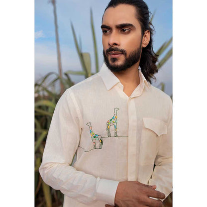 Runit Gupta Men Pastel Giraffe Shirt