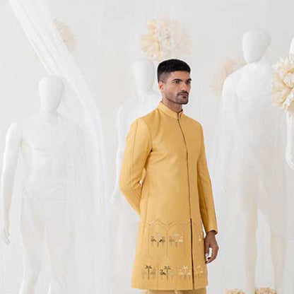 Runit Gupta Golden Glow Flamingo Sherwani with Pant (Set of 2)