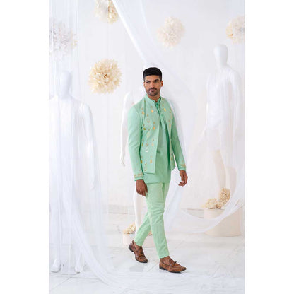 Runit Gupta Mint Khidki Jodhpuri Jacket with Kurta and Pant (Set of 3)