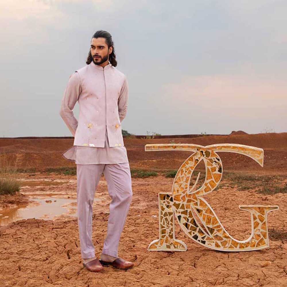 Runit Gupta Periwinkle Tiger Bundi Jacket