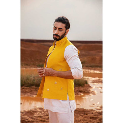 Runit Gupta Yellow Boat Bundi Jacket