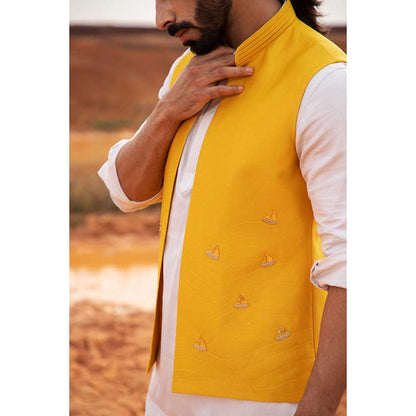 Runit Gupta Yellow Boat Bundi Jacket