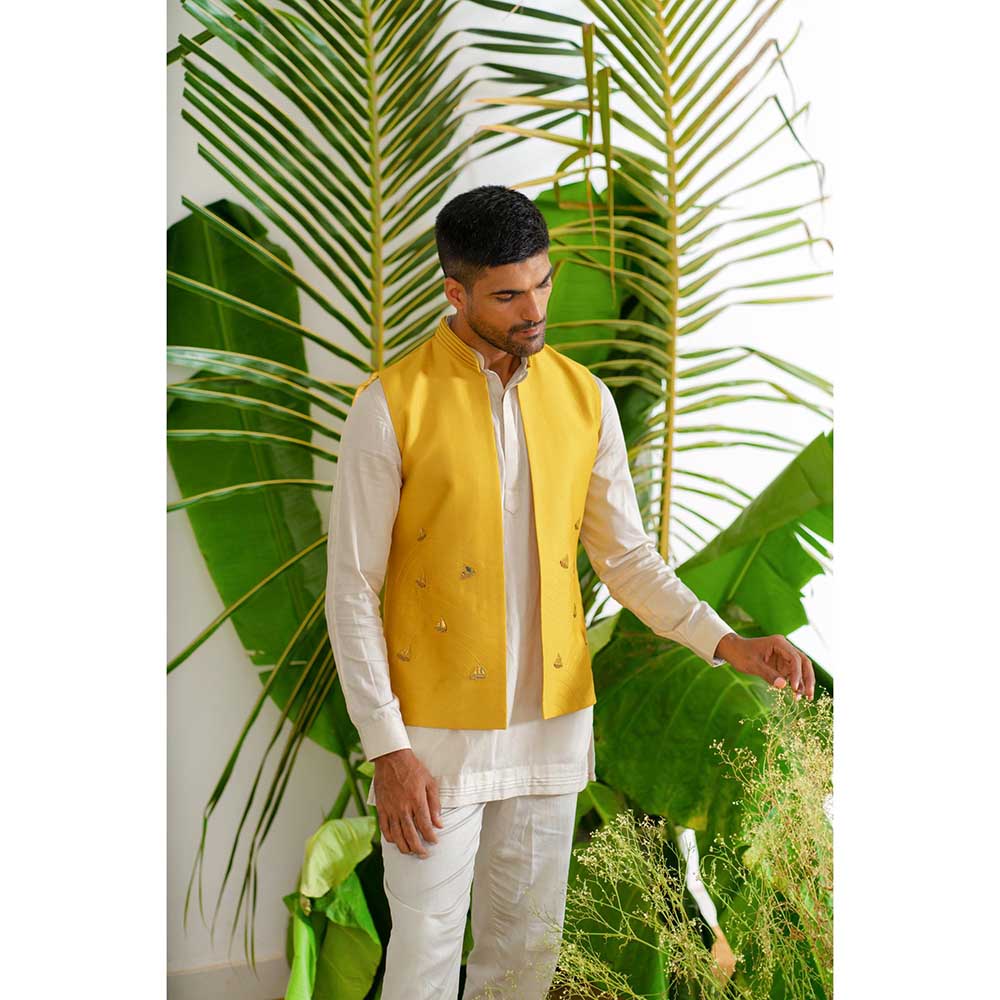Runit Gupta Yellow Boat Bundi Jacket