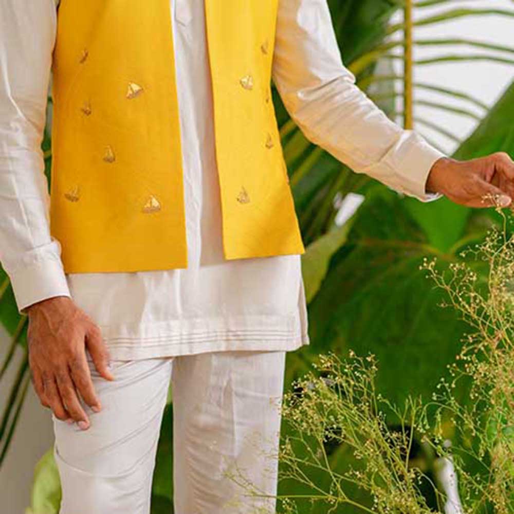 Runit Gupta Yellow Boat Bundi Jacket
