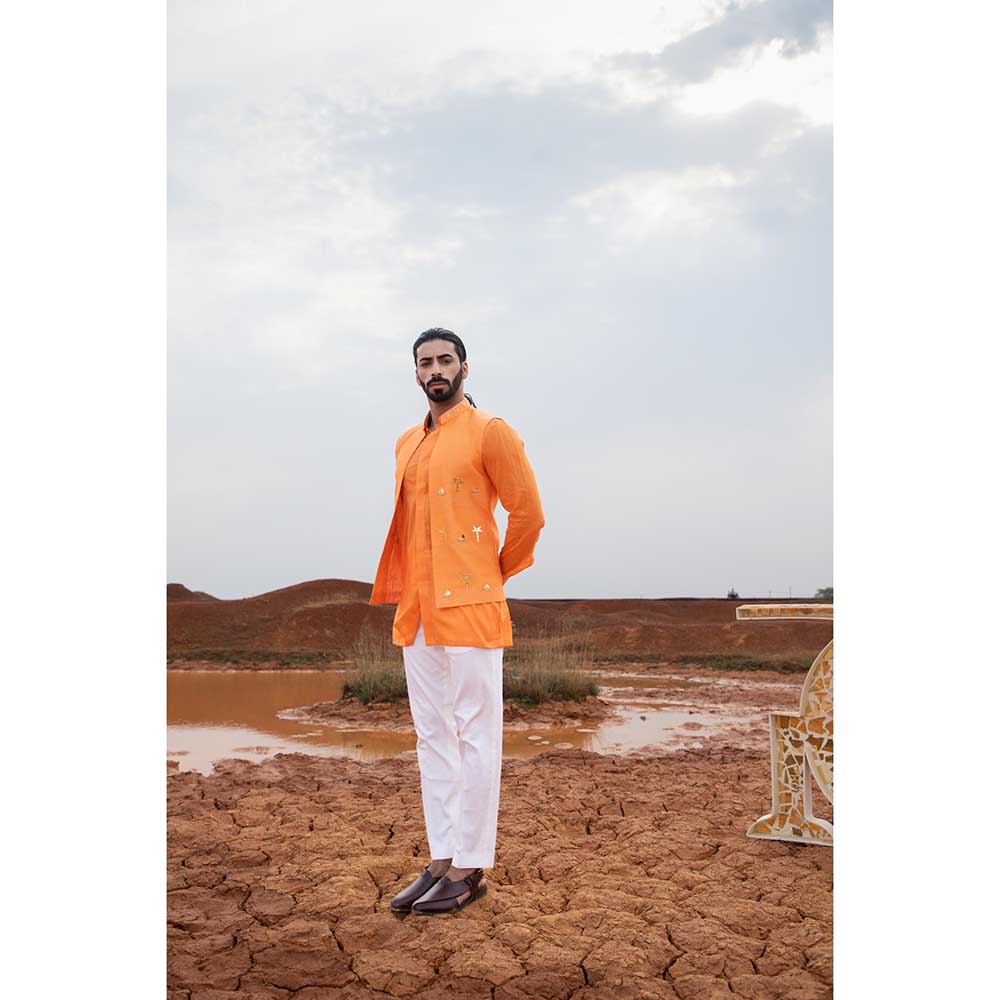 Runit Gupta Tangerine Boat Bundi Jacket