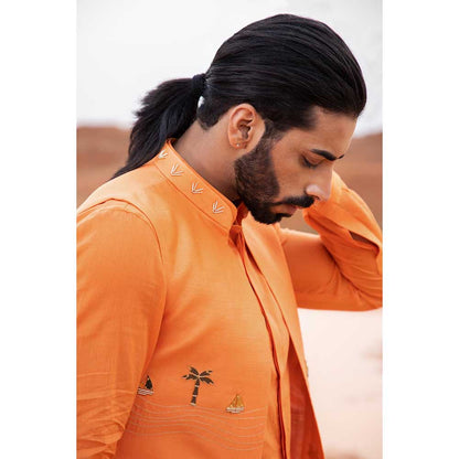 Runit Gupta Tangerine Boat Bundi Jacket
