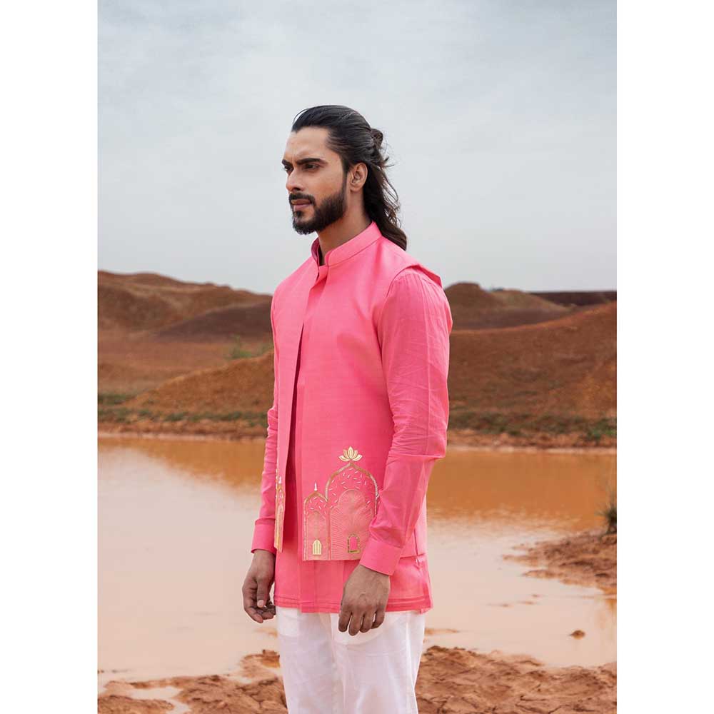 Runit Gupta Fuchsia Fort Bundi Jacket