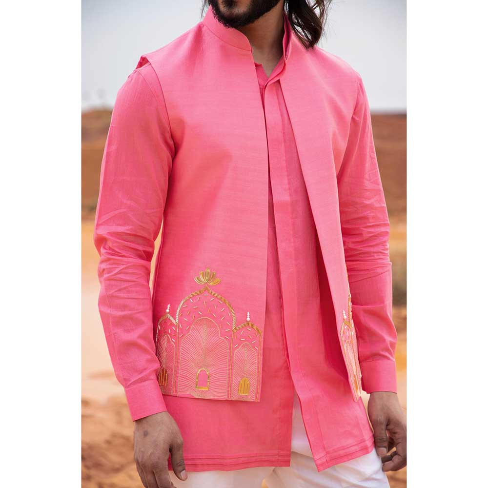 Runit Gupta Fuchsia Fort Bundi Jacket
