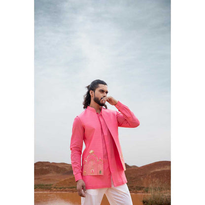Runit Gupta Fuchsia Fort Bundi Jacket