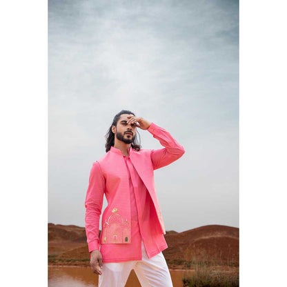 Runit Gupta Fuchsia Fort Bundi Jacket