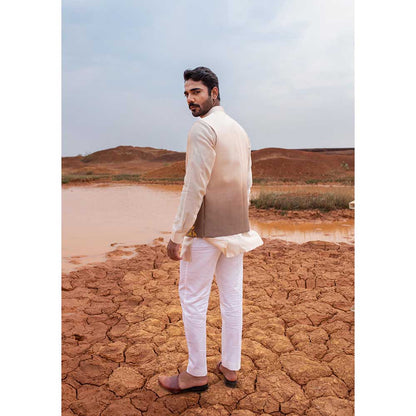 Runit Gupta Brown Ombre Bundi Jacket