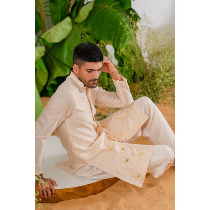 Runit Gupta Soothing Sand Kurta with Salwar (Set of 2)