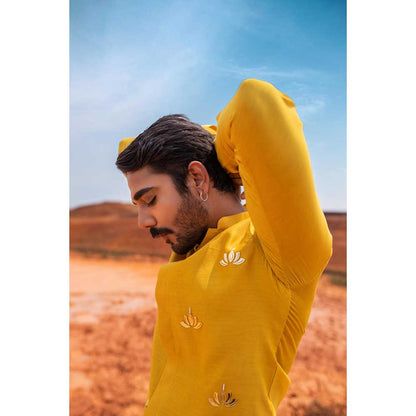 Runit Gupta Regal Lotus Kurta with Salwar (Set of 2)