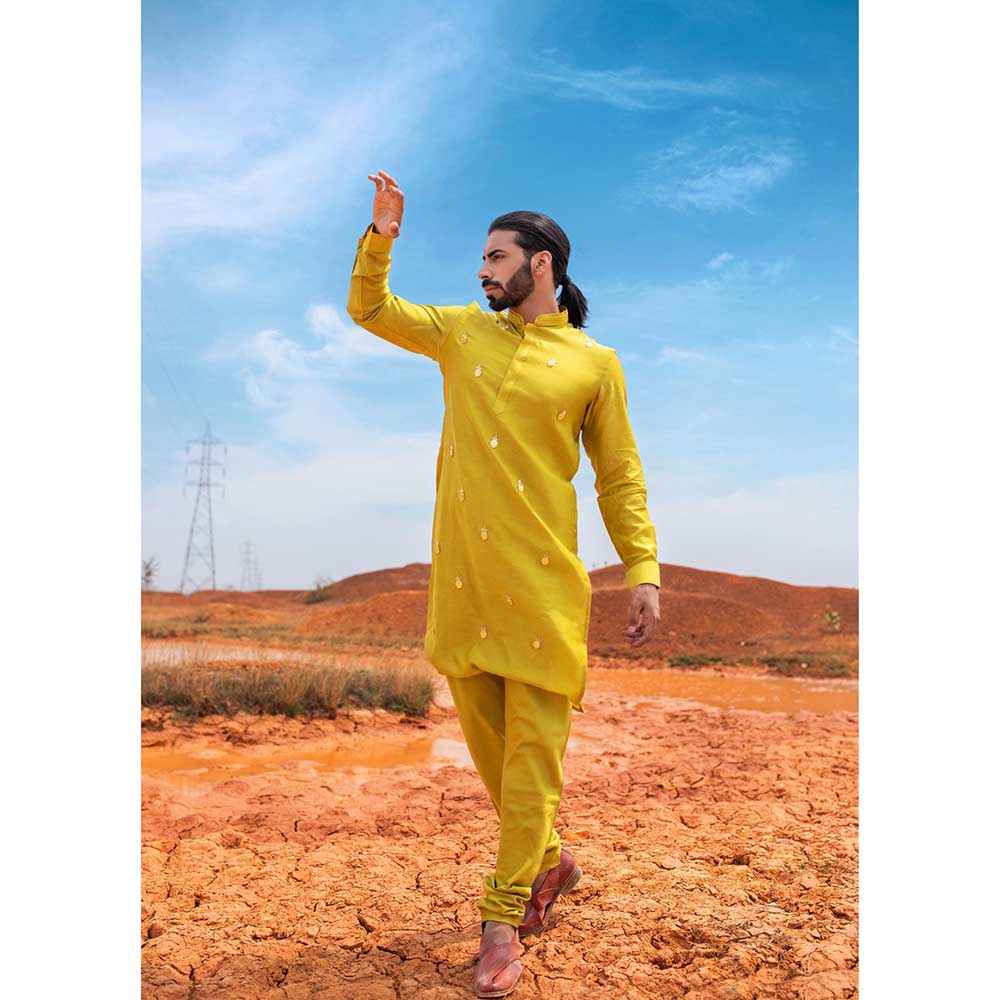 Runit Gupta Tropic Tint Kurta with Churidar (Set of 2)