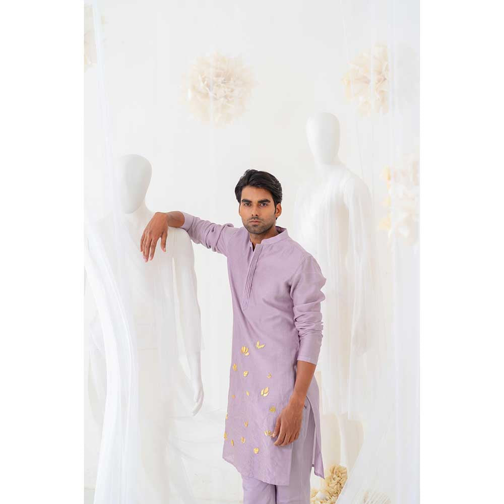 Runit Gupta Kingdom Lavender Kurta with Pant (Set of 2)