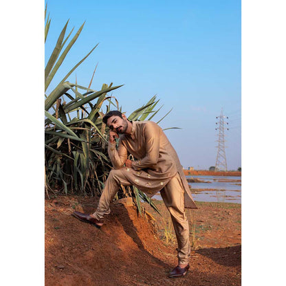 Runit Gupta Lotus Bliss Kurta with Churidar (Set of 2)