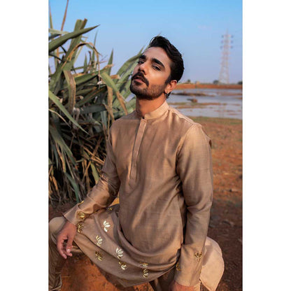 Runit Gupta Lotus Bliss Kurta with Churidar (Set of 2)