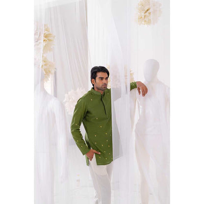 Runit Gupta Olivio Short Kurta with Pant (Set of 2)