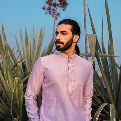 Runit Gupta Pearl Pastel Short Kurta with Pant (Set of 2)