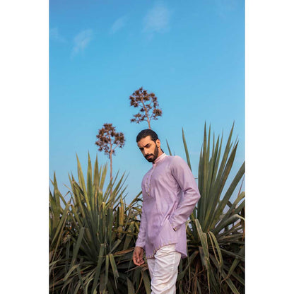 Runit Gupta Pearl Pastel Short Kurta with Pant (Set of 2)