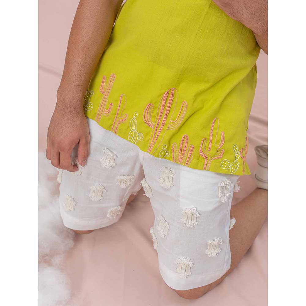 Runit Gupta White Dori Vacay Shorts