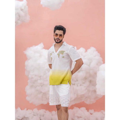 Runit Gupta White Dori Hem Vacay Shorts