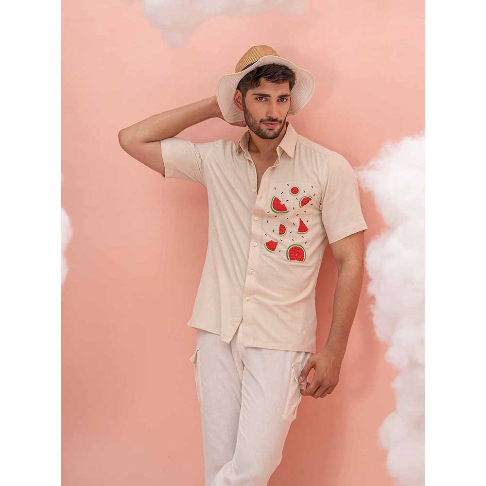 Runit Gupta Beige Watermelon Shirt