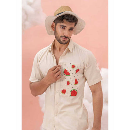 Runit Gupta Beige Watermelon Shirt