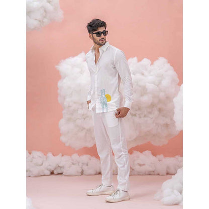 Runit Gupta White Giraffe Geography Shirt