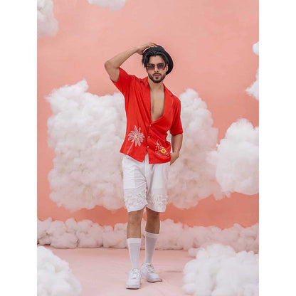 Runit Gupta Red Beach Boat Shirt