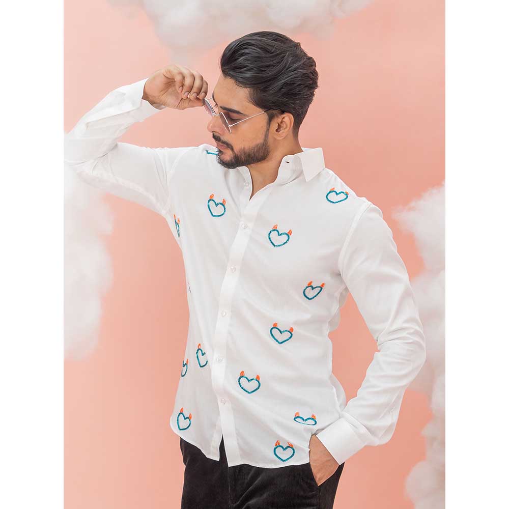 Runit Gupta White Devil Heart Shirt